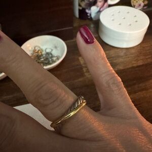 David Yurman 18K Gold and Silver Crossover Women's Ring